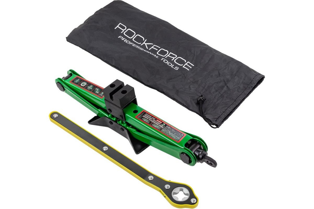 Домкрат механічний "Ромб" 2т (115-400 мм) у чохлі з тріскачковим ключем ROCKFORCE RF-10152A Одеса - фото 1