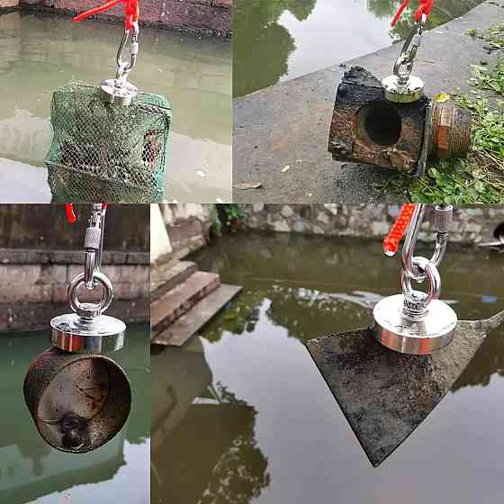 Неодимовий магніт 90мм - 350кг у корпусі із зовнішнім кільцем / Пошуковий магніт / Магніт SBR Київ