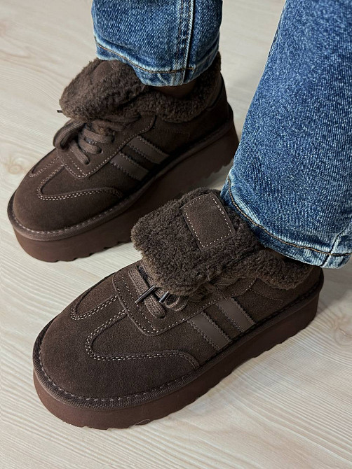 Ботинки женские Hengji 009-7 угги замшевые на меху коричневые, 40, 25 см Киев - изображение 13