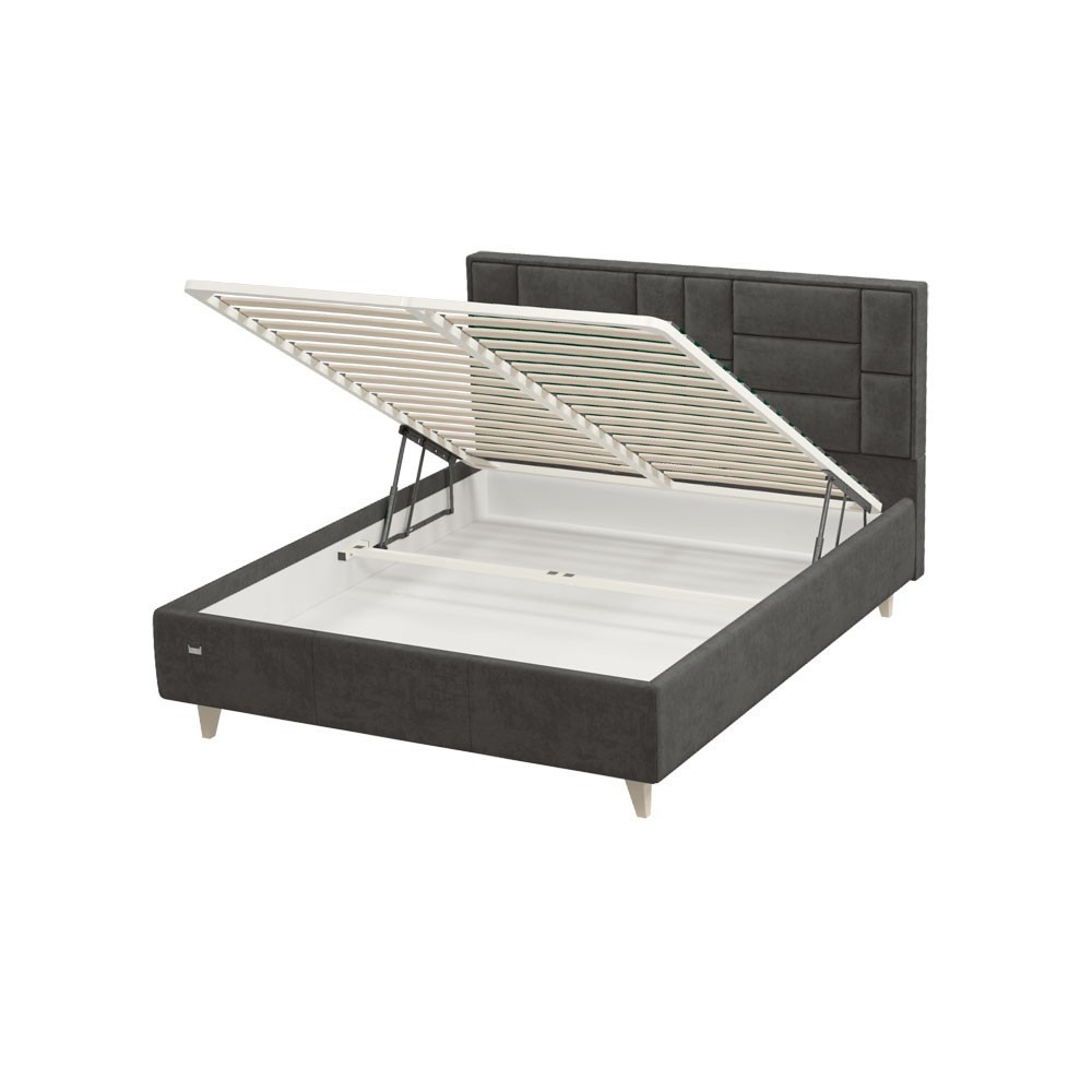 Ліжко TaurusDesign Gray Comfort на ніжках з нішею для білизни 180x190 темно-сірий Київ - фото 10