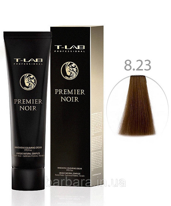 Крем-фарба для волосся T-LAB Professional Premier Noir Colouring Cream 8.23 Світлий блондин перламутрово-золотистий Київ - фото 1