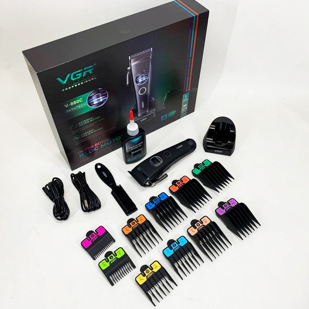 Тример з регульованою довжиною VGR, Електромашинка для стрижки, Машинка для стрижки волосся і потилиці VM-71 Львів - фото 13