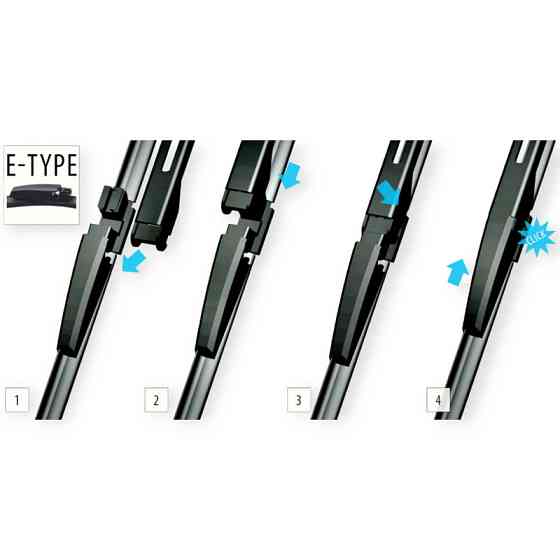Щетки дворника oximo модельные безкаркасные (к-т 2шт) e-type 550 + мм Мукачево