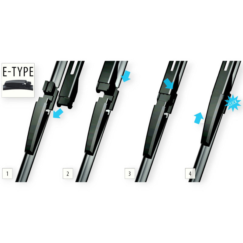 Щетки дворника oximo модельные безкаркасные (к-т 2шт) e-type 550 + мм Мукачево - изображение 3