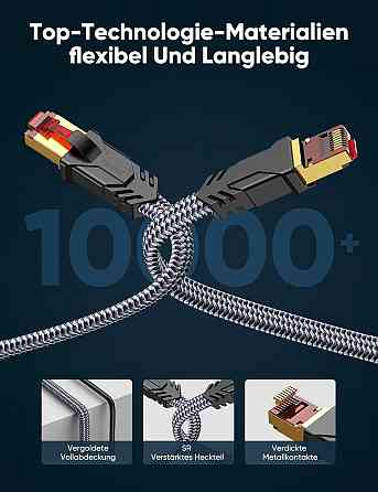 Мережевий кабель патч-корд RJ45 - RJ45 CAT 8 Snowkids 5м Луцьк