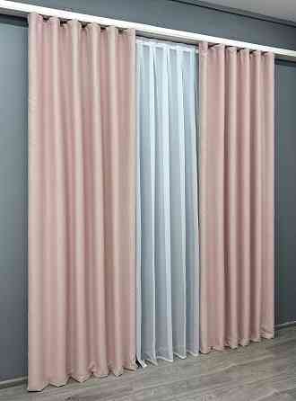 Комплект готових штор VR-Textil Блекаут двосторонній Eclipsе № 1793ш Пудровий 125х270 см 2 шт (39-962) Київ