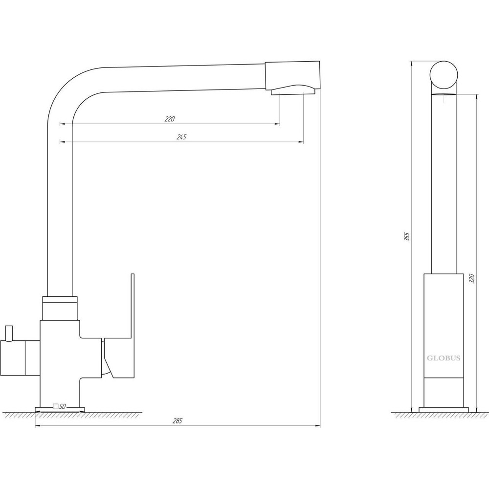 Змішувач для кухні під осмос Globus Lux ALPEN SUS-0110-1 (000017522) Київ - фото 4