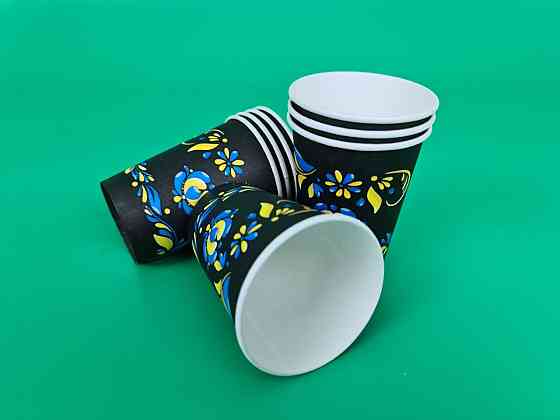 Стаканчики для кави 250 мл "Український візерунок" Маестро h9 (50 шт.) Харків