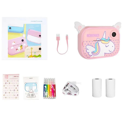 Дитяча цифрова камера з миттєвим друком YT008 PINK, Фотоапарати миттєвого друку, Маленький фотоапарат RF-59 Івано-Франківськ - фото 7