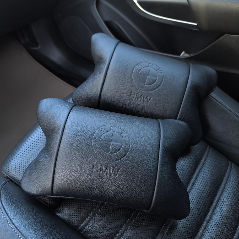 Автомобільна подушка для шиї з лого BMW, Практична автомобільна подушка на підголівник UG-61 Львів - фото 17