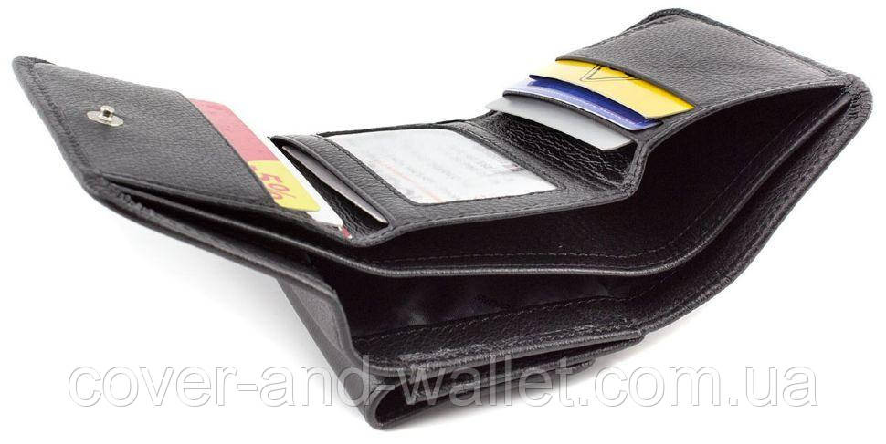 Маленький женский кошелек из натуральной кожи цвет черный ST Leather Киев - изображение 7