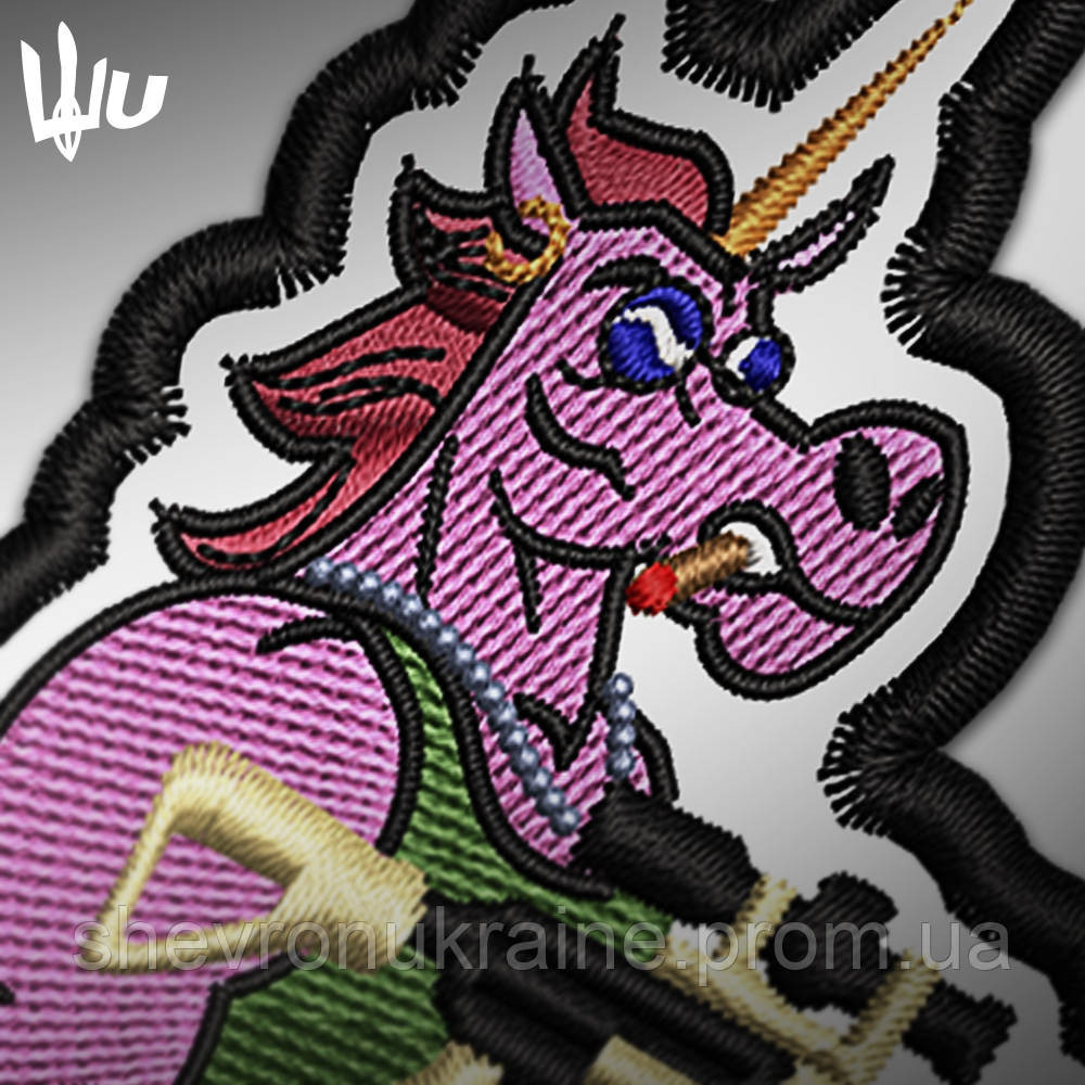 Шеврон под заказ Единорог (Срок изготовки 3-5 дней. На липучке) Размер 9x7.5см Киев - изображение 3