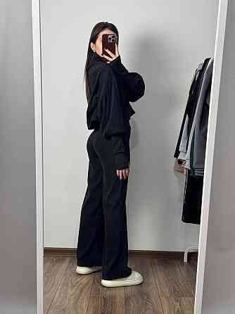 Женский базовый теплый костюм: кофта и штаны Турецкая Ангора Черный, 48/52 Одесса