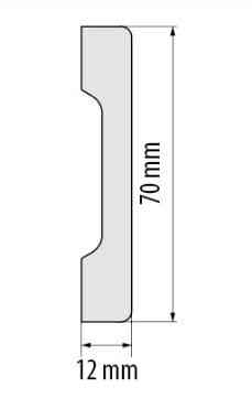 Плинтус под покраску из дюрополимера Элегант LPC - 37 (2 м.п.) 70х12мм Днепр