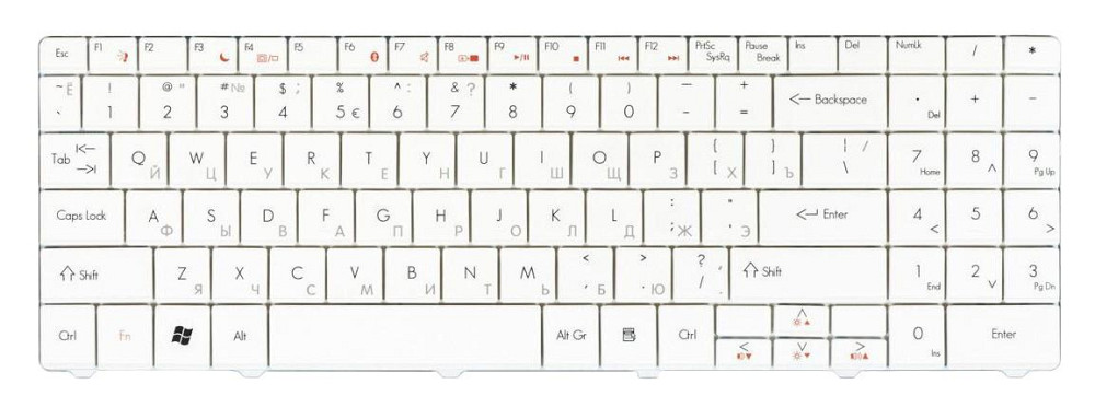 Клавиатура для ноутбука Acer Gateway (NV52) White, RU Вінниця - фото 2