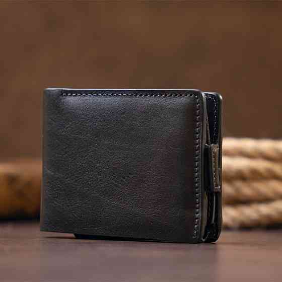 Портмоне горизонтальне Amico на магніті на два відділення GRANDE PELLE 11320 Чорне Київ