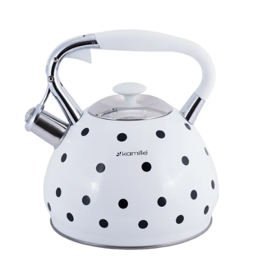Чайник 3л нержавіюча сталь зі свистком з ручкою "soft-touch" (білий,беж,кавовий) 0695WH KAMILLE Житомир - фото 10