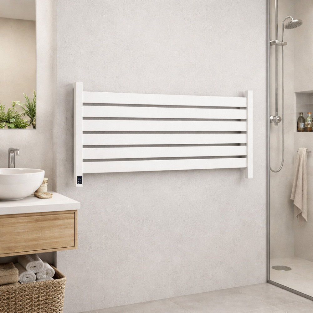 Електрична сушарка для рушників NAVIN Largo 1100х500 Sensor з Wi-Fi, широкий лівобічний, білий оксамит Київ - фото 3