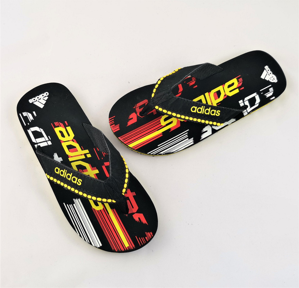Чоловічі в'єтнамки Капці Adidas Шльопанці Чорні з Жовтим Шльопанці (розміри: 41,45) Дніпро - фото 2