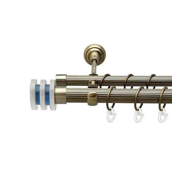 Карниз Orvit Акварія металевий дворядний відкритий рифлена труба кільце металеве Антик 25\19 мм 200 см Львов