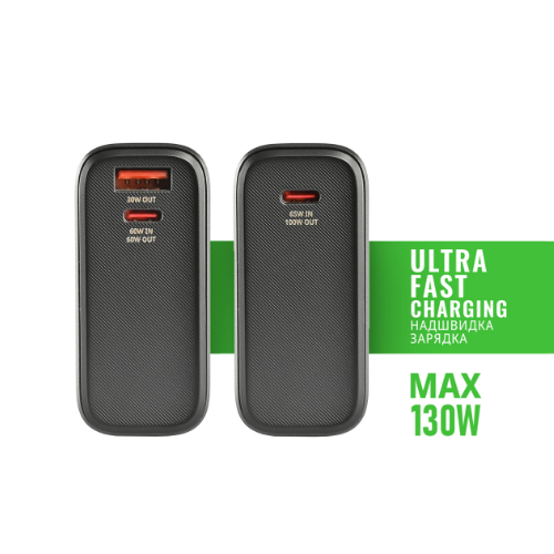 Павербанк 20000 mAh Videx VPB-323 100W PD LED дисплей чорний Житомир