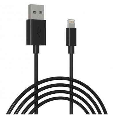 Дата кабель USB 2.0 AM to Lightning 1.0m Cu, 2.1А, Black Grand-X (PL01B) Винница