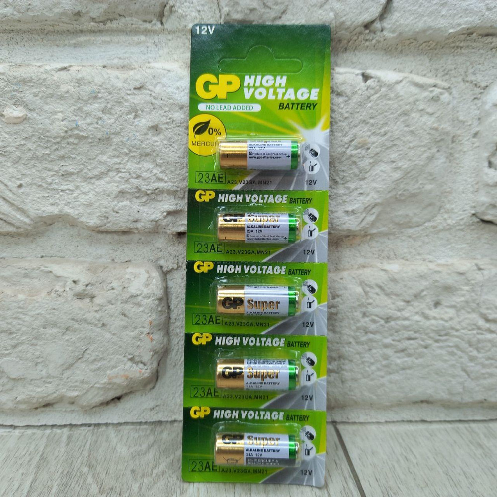 Батарейка GP 23A Alkaline 12V — високовольтна лужна батарея для пультів і сигналізацій (уп. 5 шт) Харків - фото 1