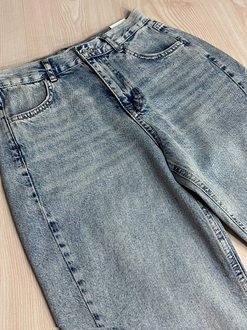 Джинси жіночі It’s Basic 3055 LOOSE FIT прямі з розрізами попереду блакитні, блакитний, 34, 34, 70 см, 97 см Київ - фото 17