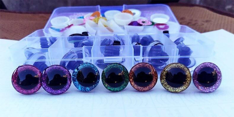 3d Глаза для игрушек 12мм цветные винтовые с фиксатором 30 шт. Киев - изображение 2