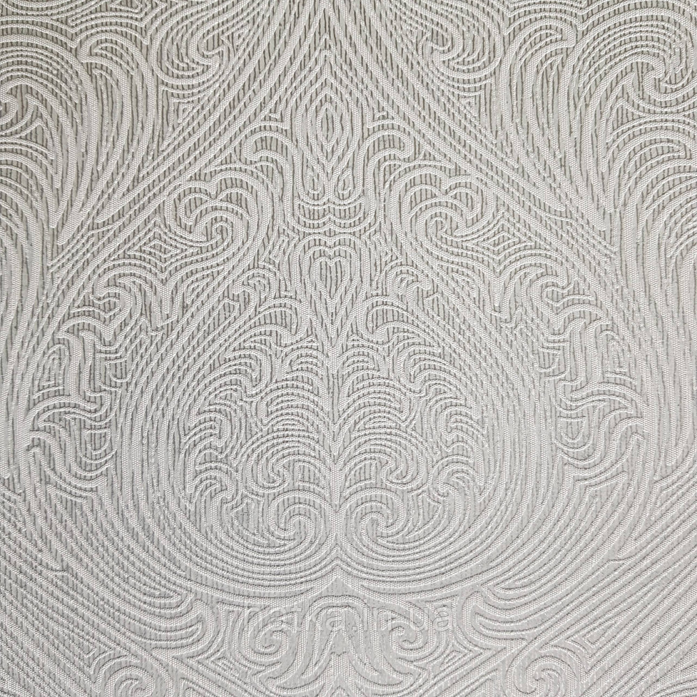 Шпалери метрові вінілові на флізелін Villa Marburg Lombardi вензель великий структурний сріблясті на білому Київ - фото 3