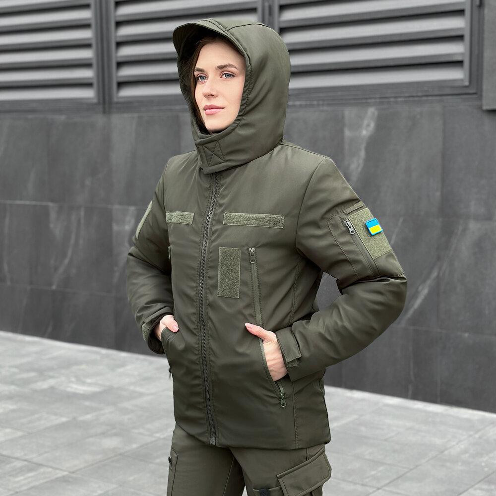 Тактическая зимняя женская куртка хаки Pobedov Motive Киев - изображение 9