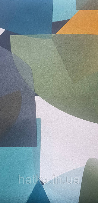 Обои виниловые на флизелине Rasch Clasik 0,53х10 абстракция фигуры зеленые бирюзовые желтые Киев - изображение 1