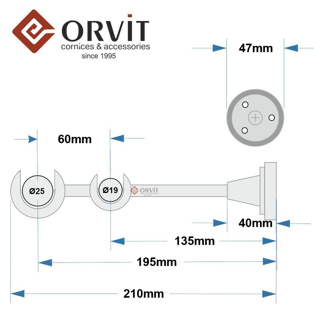 Тримач Orvit ВІДКРИТИЙ дворядний до стіни 25\19 мм АНТИК Львов - изображение 2
