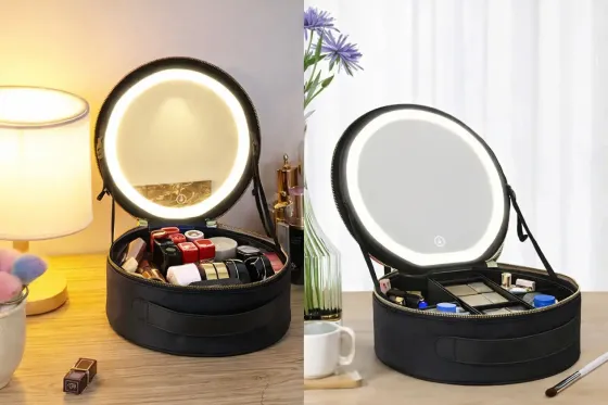 Косметичка-органайзер с LED зеркалом, 29х28х11 см/Дорожная косметичка Коломия