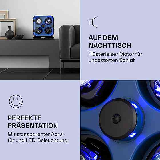 Clover Watch Winder 4 Годинники 3 Врочища 4 Швидкості LED Темно-синій (Німеччина, читати опис) Рівне