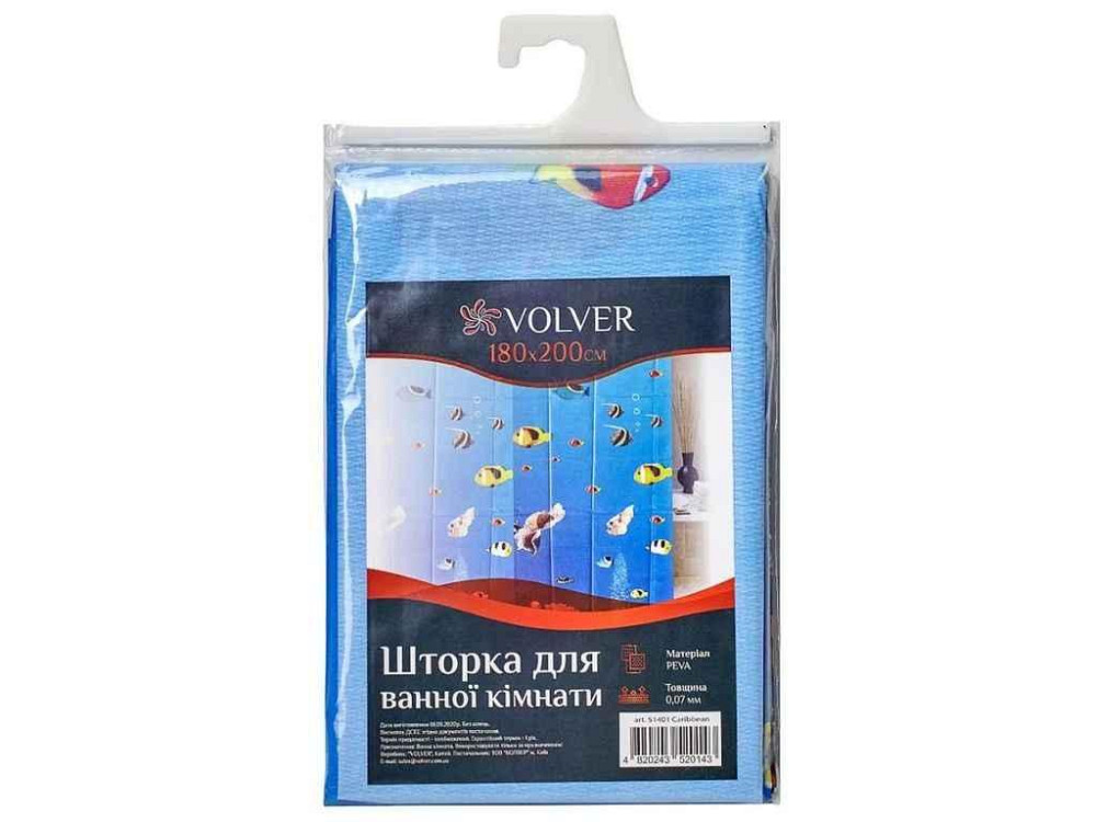Штора для ванної 180*200см Caribbean ПЕВА арт.51401 ТМ Ekodeo Київ - фото 1