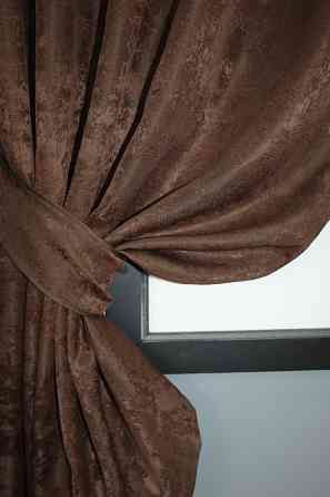 Комплект коротких штор VR-Textil Жаккард Sultan YL № 1202ш Шоколадный 130х170 см 2 шт (35-0078) Киев
