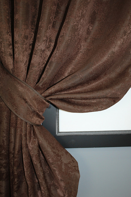 Комплект коротких штор VR-Textil Жаккард Sultan YL № 1202ш Шоколадный 130х170 см 2 шт (35-0078) Киев - изображение 3