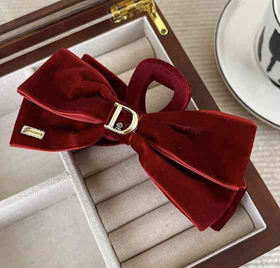 Заколка-крабик бант оксамитовий 