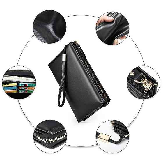 Мужская барсетка на запястье из кожи 20237 Vintage Черная Киев