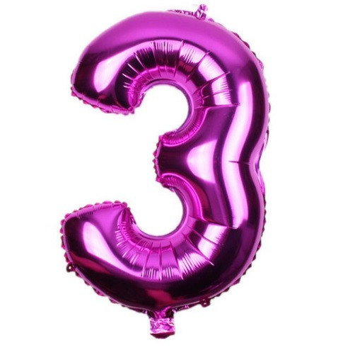 Шарик цифра 3 фольгированная 32 дюйма бургунди Киев - изображение 1