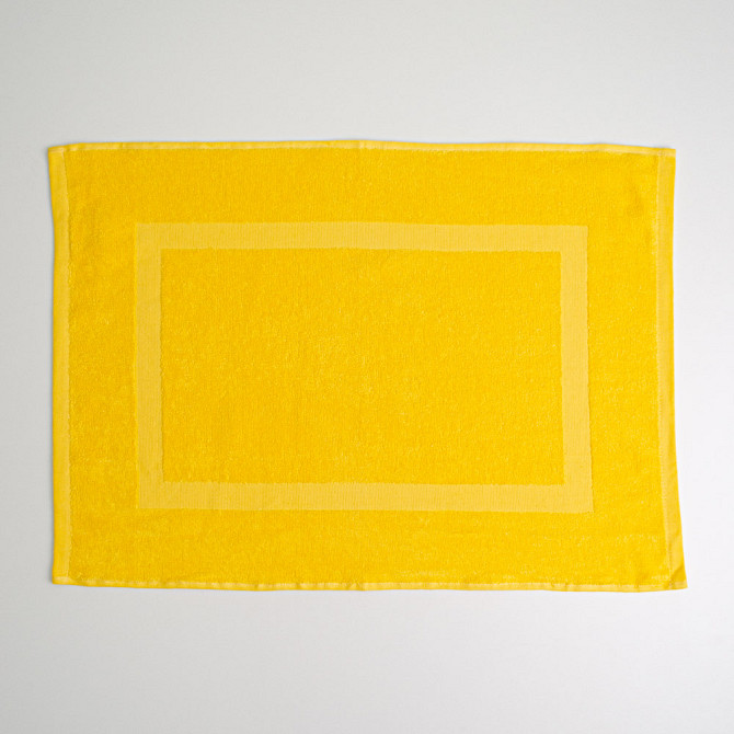 Махровое полотенце для ног с прямоугольником GM Textile 50х70см 380г/м2 (Желтый) Сумы - изображение 1