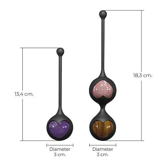 Вагинальные шарики Adrien Lastic Harmony Stones, полудрагоценные камни, диаметр 3 см, 2 держателя Sex Aura Киев