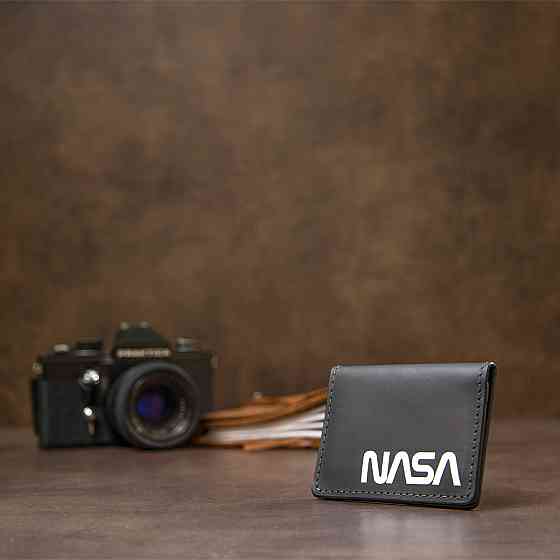 Кожаная обложка для автодокументов с логотипом NASA (GRANDE PELLE) Киев