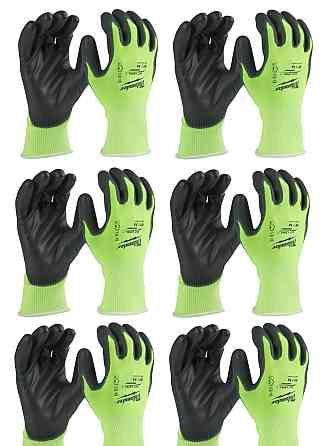 Рукавиці Hi-Vis сигнальні MILWAUKEE, з опором порізам 3/C рівня, розмір 9/L, (12шт) Одеса