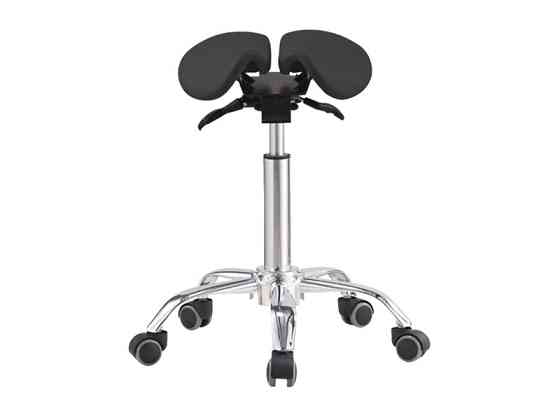 Стілець-сідло для майстра 4008, роздільне сидіння, 2 регулювання Чорний Київ