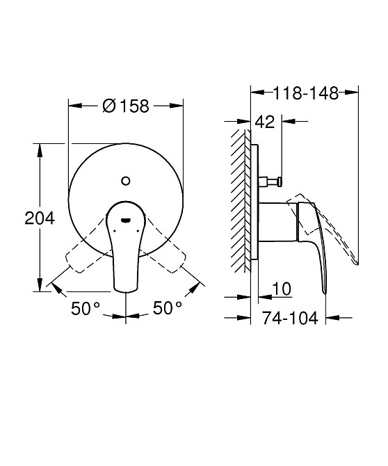 Змішувач прихованого монтажу на 2 споживача Grohe Eurosmart New (24043003) Київ - фото 4