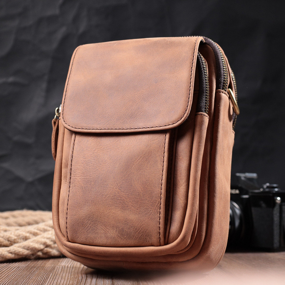 Винтажная сумка для мужчин из натуральной кожи Vintage 22811 Коричневый Киев - изображение 10