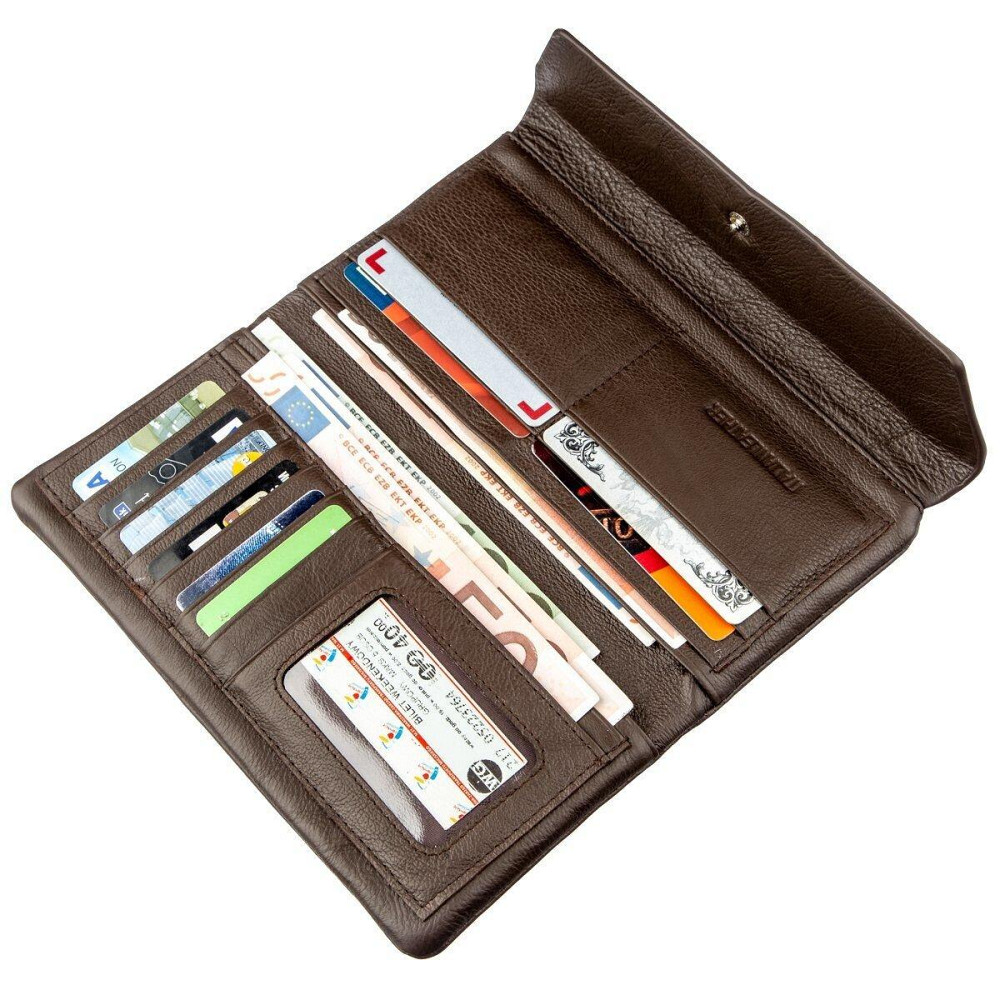 Практичний жіночий гаманець-клатч ST Leather 18841 Коричневий Київ - фото 5