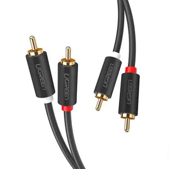 Аудіо кабель UGREEN AV104 2RCA Male to 2RCA Male Cable 2m (Black)(UGR-10518) UGR-10518 Одеса